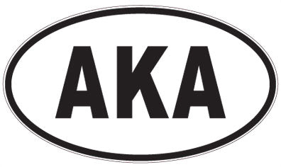 AKA - 3 Letter Initials Oval Sticker