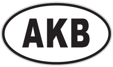 AKB - 3 Letter Initials Oval Sticker