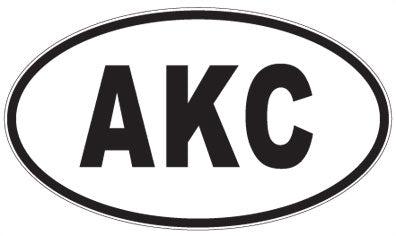 AKC - 3 Letter Initials Oval Sticker