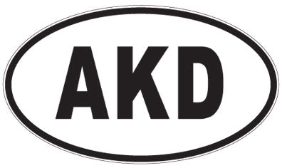 AKD - 3 Letter Initials Oval Sticker
