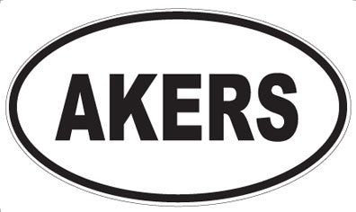 AKERS - Oval Sticker