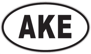 AKE - 3 Letter Initials Oval Sticker