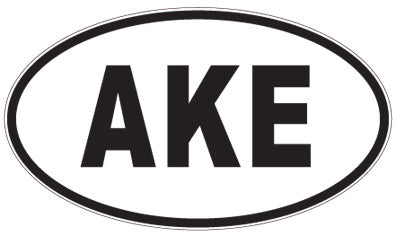 AKE - 3 Letter Initials Oval Magnet