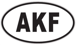 AKF - 3 Letter Initials Oval Sticker