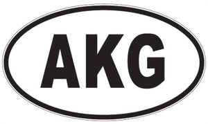 AKG - 3 Letter Initials Oval Sticker