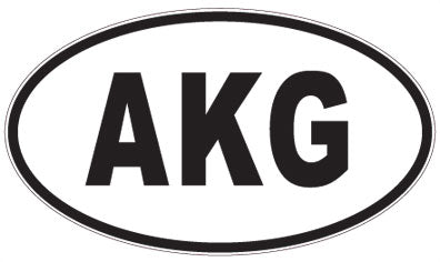 AKG - 3 Letter Initials Oval Magnet
