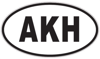 AKH - 3 Letter Initials Oval Sticker