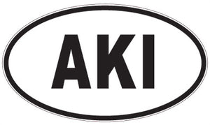 AKI - 3 Letter Initials Oval Sticker