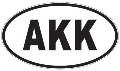 AKK - 3 Letter Initials Oval Sticker