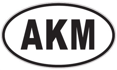 AKM - 3 Letter Initials Oval Sticker