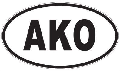 AKO - 3 Letter Initials Oval Sticker