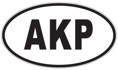 AKP - 3 Letter Initials Oval Sticker