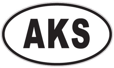 AKS - 3 Letter Initials Oval Sticker