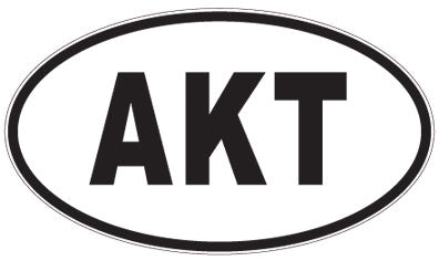 AKT - 3 Letter Initials Oval Sticker