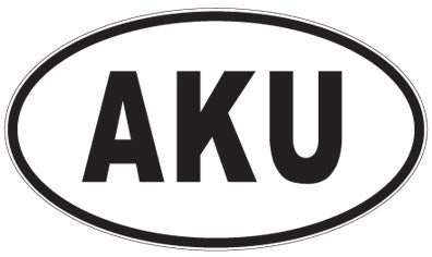 AKU - 3 Letter Initials Oval Sticker