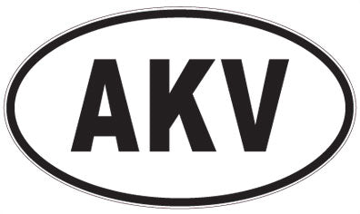 AKV - 3 Letter Initials Oval Sticker