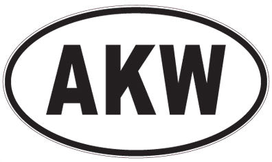 AKW - 3 Letter Initials Oval Sticker