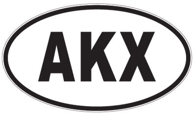 AKX - 3 Letter Initials Oval Sticker