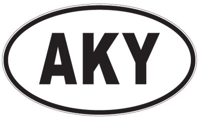 AKY - 3 Letter Initials Oval Sticker