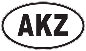 AKZ - 3 Letter Initials Oval Sticker