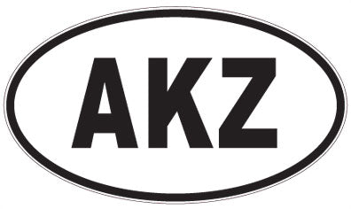 AKZ - 3 Letter Initials Oval Magnet