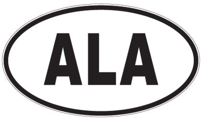 ALA - 3 Letter Initials Oval Sticker