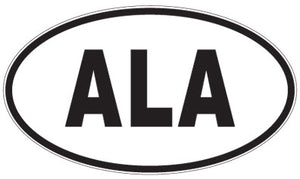 ALA - 3 Letter Initials Oval Sticker