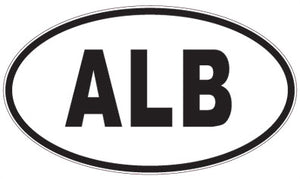 ALB - 3 Letter Initials Oval Sticker