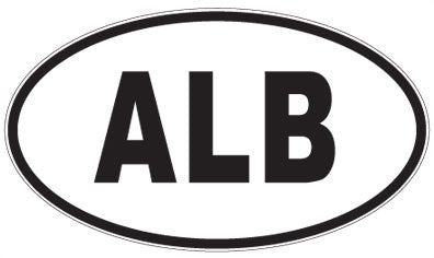ALB - 3 Letter Initials Oval Magnet
