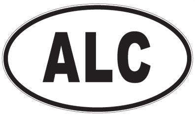 ALC - 3 Letter Initials Oval Sticker