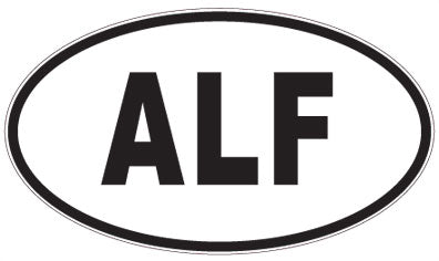 ALF - 3 Letter Initials Oval Sticker