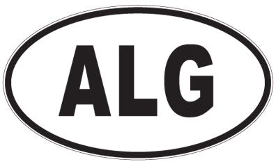 ALG - 3 Letter Initials Oval Sticker