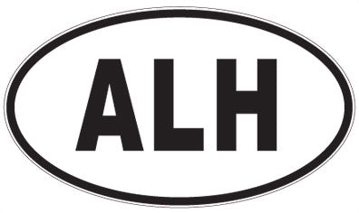 ALH - 3 Letter Initials Oval Sticker