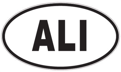 ALI - 3 Letter Initials Oval Sticker