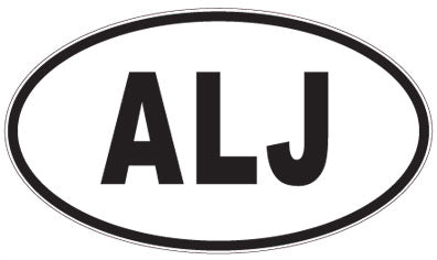 ALJ - 3 Letter Initials Oval Sticker