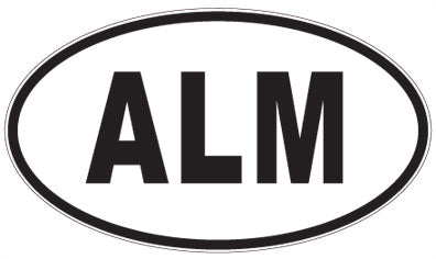 ALM - 3 Letter Initials Oval Sticker