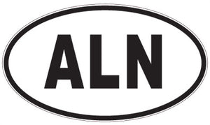 ALN - 3 Letter Initials Oval Sticker