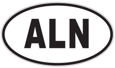 ALN - 3 Letter Initials Oval Magnet