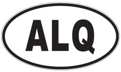 ALQ - 3 Letter Initials Oval Sticker