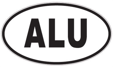 ALU - 3 Letter Initials Oval Sticker