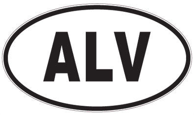 ALV - 3 Letter Initials Oval Sticker