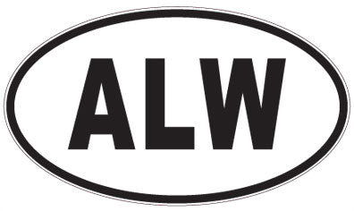 ALW - 3 Letter Initials Oval Sticker