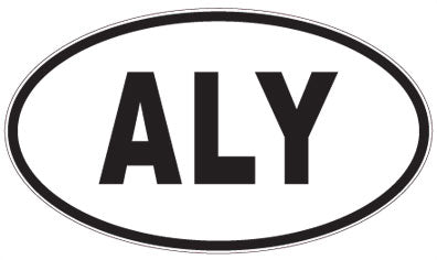 ALY - 3 Letter Initials Oval Magnet