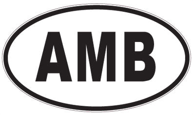 AMB - 3 Letter Initials Oval Sticker