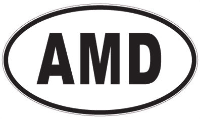 AMD - 3 Letter Initials Oval Sticker