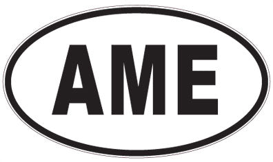 AME - 3 Letter Initials Oval Sticker