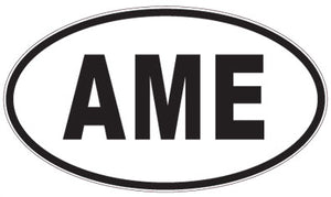 AME - 3 Letter Initials Oval Sticker