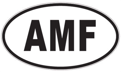 AMF - 3 Letter Initials Oval Sticker