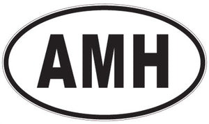 AMH - 3 Letter Initials Oval Sticker