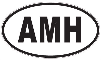 AMH - 3 Letter Initials Oval Magnet